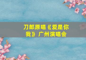 刀郎原唱《爱是你我》 广州演唱会